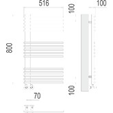 Полотенцесушитель водяной Terminus Астра 70x800 П15 5-5-5 м/о 700