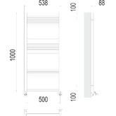 Полотенцесушитель водяной Terminus Альба 500x1000 П16  7-5-4