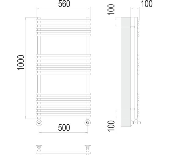 Полотенцесушитель водяной Terminus Ватра 500x1000 П18 7-6-5