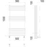 Полотенцесушитель водяной Terminus Ватра 500x1000 П18 7-6-5