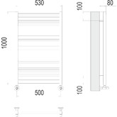 Полотенцесушитель водяной Terminus Сицилия 500x1000 П16 7-5-4