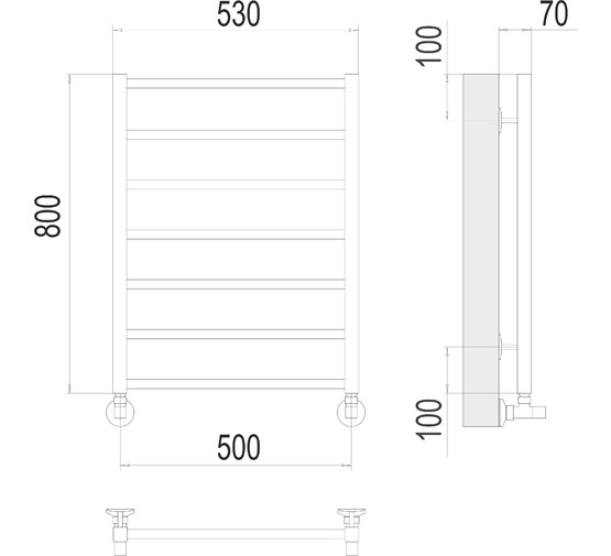 Полотенцесушитель водяной Terminus Контур 500x800 П7 