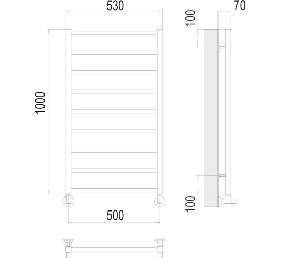 Полотенцесушитель водяной Terminus Контур 500x1000 П9