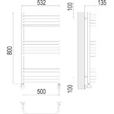 Полотенцесушитель водяной Terminus Стандарт 500x800 П16 5-6-5
