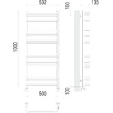 Полотенцесушитель водяной Terminus Стандарт 500x1000 П20 4-6-6-4