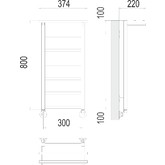 Полотенцесушитель водяной Terminus Контур с полкой 300x800 П7