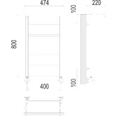 Полотенцесушитель водяной Terminus Контур с полкой 400x800 П7