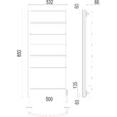 Полотенцесушитель электрический Terminus Классик 500х850 П8 правый