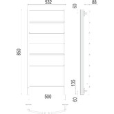 Полотенцесушитель электрический Terminus Классик 500х850 П8 левый