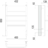 Полотенцесушитель электрический Terminus Евромикс 400х650 П6 