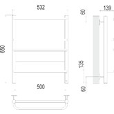 Полотенцесушитель электрический Terminus Евромикс 500х650 П6 