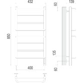 Полотенцесушитель электрический Terminus Евромикс 400х850 П8