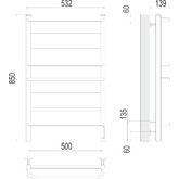 Полотенцесушитель электрический Terminus Евромикс 500х850 П8 