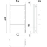 Полотенцесушитель электрический Terminus Полка 400х650 П6 