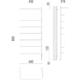 Полотенцесушитель электрический Terminus Полка 400х850 П8