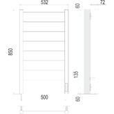 Полотенцесушитель электрический Terminus Аврора 500х850 П8 