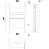 Полотенцесушитель электрический Terminus Классик с полкой 400х850 П8
