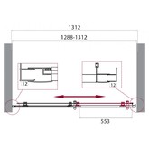 Душевая дверь BelBagno Uno-195- BF-1-130-P-Cr хром, рифлен.стекло 