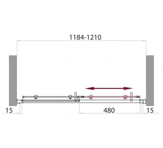 Душевая дверь BelBagno Uno-195- BF-2-170-C прозр.стекло 