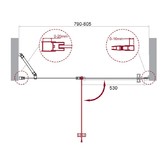 Душевая дверь BelBagno ETNA-B-12-60/20-C-Cr хром, прозр.стекло 