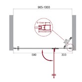 Душевая дверь BelBagno KRAFT-B-12-60/40-C-Cr-R 100 см хром, прозр.стекло 