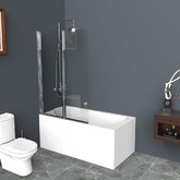 Шторка для ванны BelBagno Uno V-2-120/150-C-Cr 1200x1500 прозр.стекло 