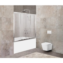 Шторка для ванны BelBagno UNIQUE-VF-2-150/180-140-P-Cr 1500/1800x1500 хром, текстур.стекло 