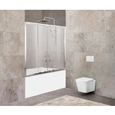 Шторка для ванны BelBagno UNIQUE-VF-2-150/180-140-P-Cr 1500/1800x1500 хром, текстур.стекло 