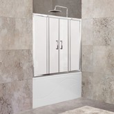 Шторка для ванны BelBagno UNIQUE-VF-2-150/180-140-M-Cr 1500/1800x1500 хром, матовое стекло 