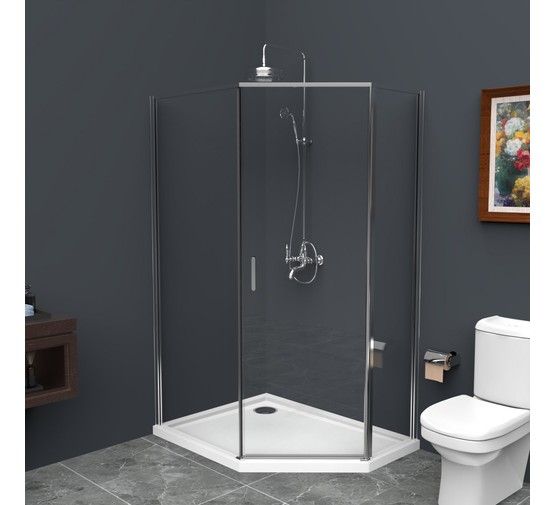 Душевой угол BelBagno UNO-195-PH-1-100/80-C-Cr 1000x800 хром, прозр.стекло 