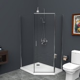 Душевой угол BelBagno UNO-195-PH-1-100/80-C-Cr 1000x800 хром, прозр.стекло 