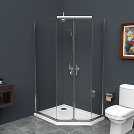 Душевой угол BelBagno UNO-195-PH-2-100/80-C-Cr 1000x800 хром, прозр.стекло 