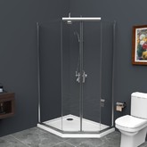 Душевой угол BelBagno UNO-195-PH-2-100/80-C-Cr 1000x800 хром, прозр.стекло 