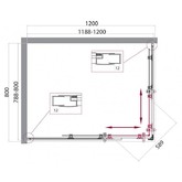 Душевой угол BelBagno Uno-195-AH-2-120/80-P-Cr 1200x800 текстур.стекло 