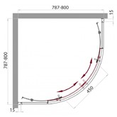 Душевой угол BelBagno Acqua-A-1-110/80-C 1100x800 прозр.стекло 