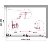 Душевой угол BelBagno Acqua-A-1-130/80-C 1300x800 прозр.стекло 