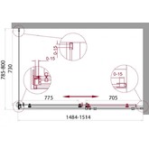 Душевой угол BelBagno Acqua-A-1-150/80-C 1500x800 прозр.стекло 