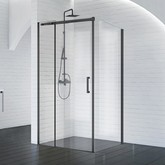 Душевой угол BelBagno Acqua-A-1-130/90-C-NERO 1300x900 черный, прозр.стекло 