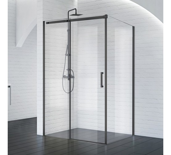 Душевой угол BelBagno Acqua-A-1-140/90-C-NERO 1400x900 черный, прозр.стекло 