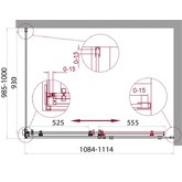 Душевой угол BelBagno Acqua-A-1-110/100-C 1100x1000 прозр.стекло 