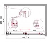 Душевой угол BelBagno Acqua-A-1-130/100-C 1300x1000 прозр.стекло 