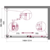 Душевой угол BelBagno Acqua-A-1-150/100-C 1500x1000 прозр.стекло 