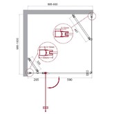 Душевой угол BelBagno ETNA-AH-12-90/100-C-Cr 900x1000 хром, прозр.стекло 