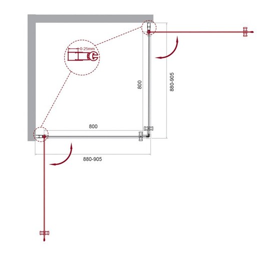 Душевой угол BelBagno ETNA-A-2-90-C-Cr 900x900 хром, прозр.стекло 