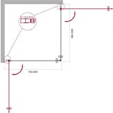 Душевой угол BelBagno ETNA-AH-2-80/90-C-Cr 800x900 хром, прозр.стекло 