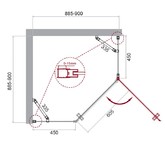 Душевой угол BelBagno ETNA-P-1-90-C-Cr 900x900 хром, прозр.стекло 