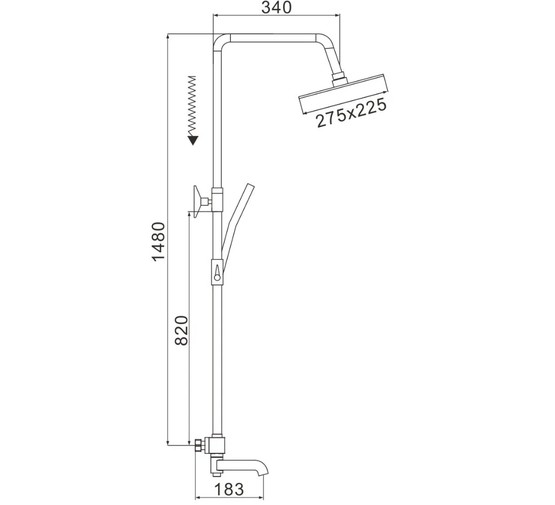 Душевая система Rose R3536 термостат хром