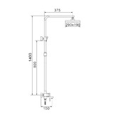 Душевая система Rose R2836H черный матовый