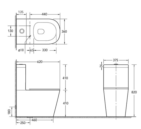 Унитаз компакт SantiLine SL-5016 безободковый микролифт белый