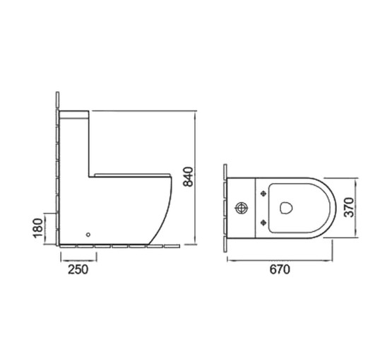 Унитаз моноблок SantiLine SL-5011 безободковый микролифт белый